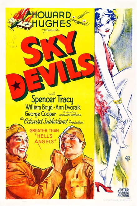 Sky Devils Us Poster Art Bottom Left From Left: William Boyd Spencer Tracy 1932 Movie Poster Masterprint - Item # VAREVCMCDSKDEEC001H