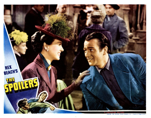 The Spoilers From Left: Margaret Lindsay John Wayne Lobbycard 1942 Movie Poster Masterprint - Item # VAREVCMCDSPOIEC007H