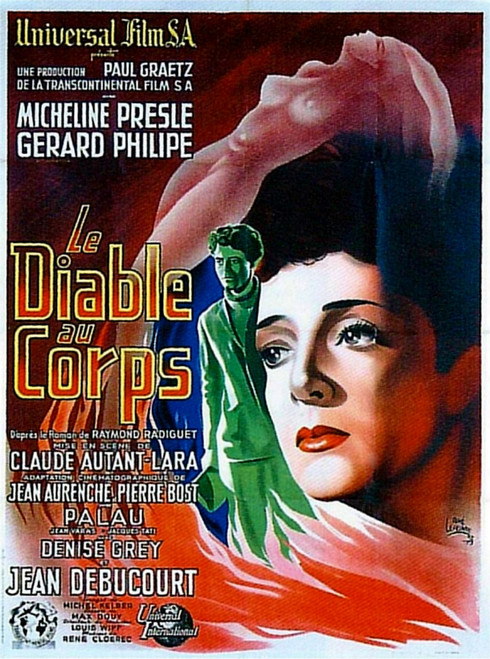 The Devil In The Flesh French Poster From Left: Gerard Philipe Micheline Presle 1947 Movie Poster Masterprint - Item # VAREVCMCDDEINEC093H