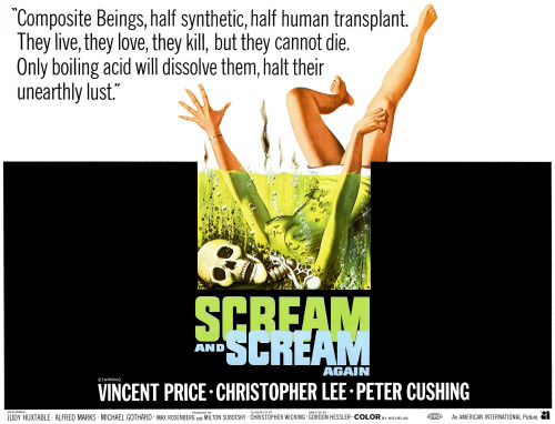Scream And Scream Again Half-Sheet Poster Art 1970. Movie Poster Masterprint - Item # VAREVCMCDSCANEC027H