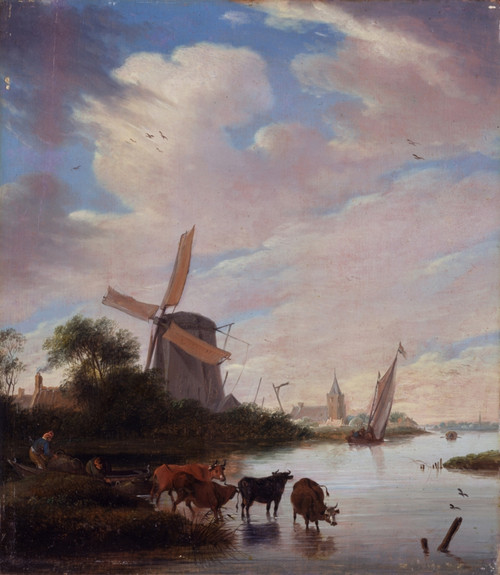 Landscape With Windmill Near A River Poster Print - Item # VAREVCMOND077VJ110H