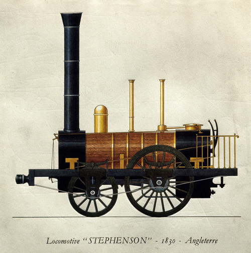 Engraving  Locomotive Stephenson  Paris . Arts Decoratifs Poster Print - Item # VAREVCCRLA003YF349H