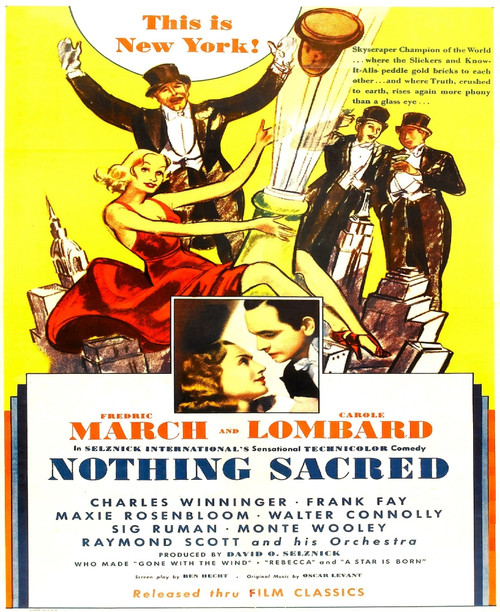 Nothing Sacred Us Re-Release Ad Art Inset From Left: Carole Lombard Fredric March 1937 Movie Poster Masterprint - Item # VAREVCMCDNOSAEC002H