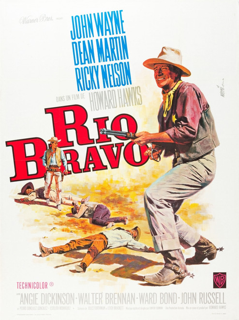 Rio Bravo John Wayne On French Poster Art 1959. Movie Poster Masterprint - Item # VAREVCMMDRIBREC004H
