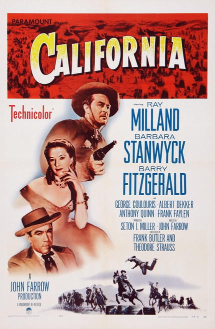 California Us Poster Art From Top: Ray Milland Barbara Stanwyck Anthony Quinn 1947 Movie Poster Masterprint - Item # VAREVCMCDCALIEC012H