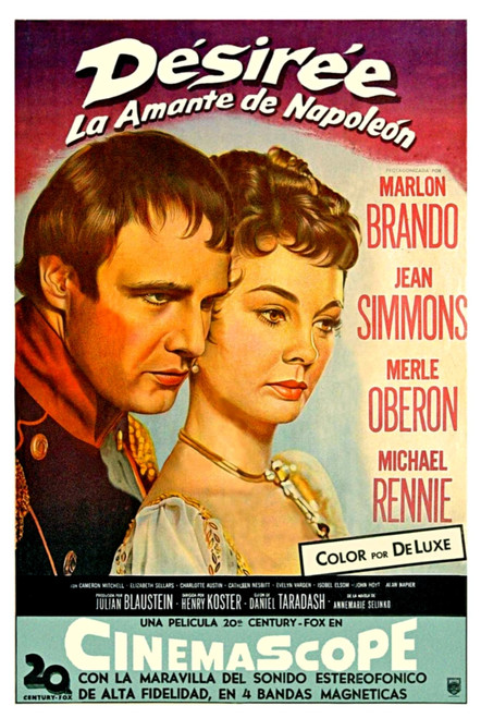 Desiree From Left: Marlon Brando As Napoleon Jean Simmons 1954. Tm & Copyright ??20Th Century Fox. All Rights Reserved/Courtesy Everett Collection Movie Poster Masterprint - Item # VAREVCMCDDESIFE010H