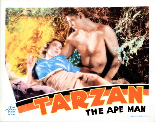 Tarzan The Ape Man Us Lobbycard From Left: Maureen O'Sullivan Johnny Weissmuller 1932. Movie Poster Masterprint - Item # VAREVCMMDTATHEC018H