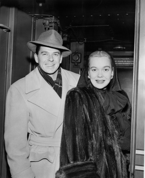 Ronald Reagan And Wife Jane Wyman Make An Arrival Via Train 2/46 Photo Print - Item # VAREVCPBDROREEC112H