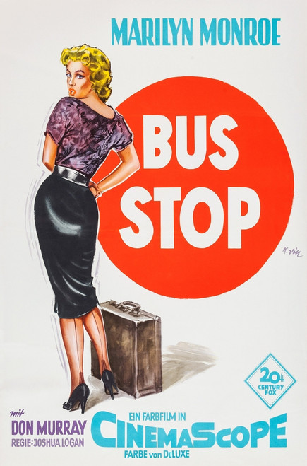 Bus Stop Marilyn Monroe On German Poster Art 1956 Tm And Copyright ??20Th Century Fox Film Corp. All Rights Reserved./Courtesy Everett Collection Movie Poster Masterprint - Item # VAREVCMCDBUSTFE005H
