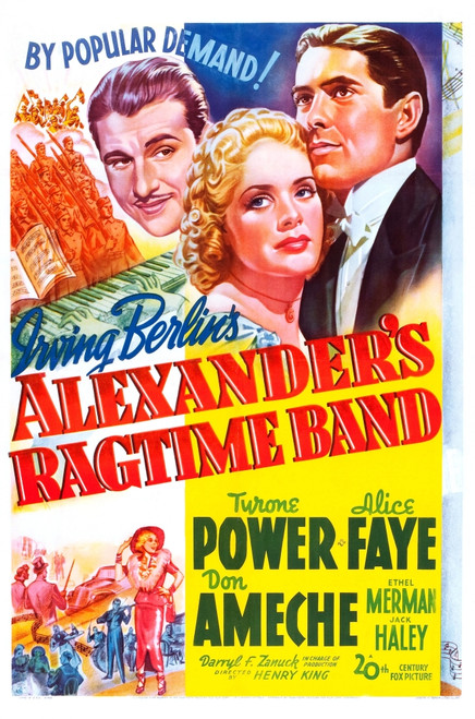 Alexander'S Ragtime Band Us Poster Top From Left: Don Ameche Alice Faye Tyrone Power 1938 Tm And Copyright ?? 20Th Century Fox Film Corp. All Rights Reserved./Courtesy Everett Collection Movie Poster Masterprint - Item # VAREVCMMDALRAFE001H