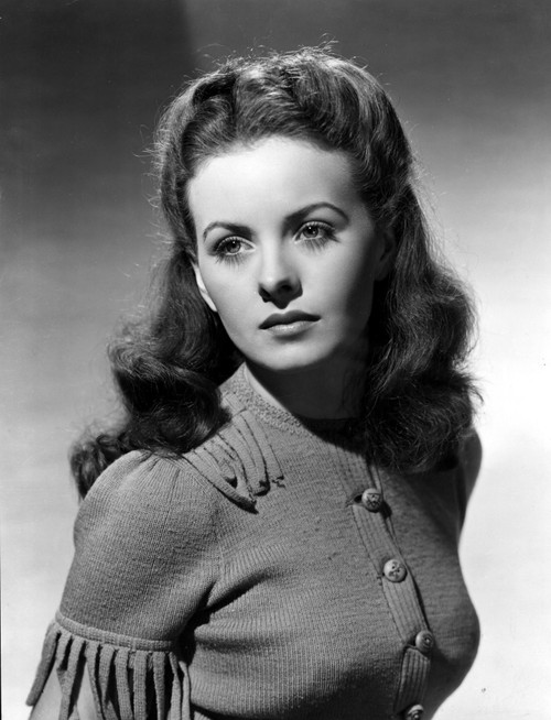 Jeanne Crain Cardigan Sweater With Hand Painted Buttons 1944 Photo Print - Item # VAREVCPBDJECREC021H