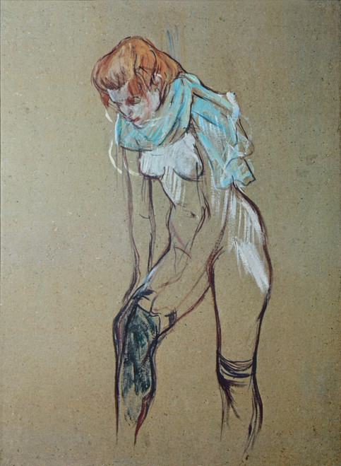 Woman Putting A Stocking On Poster Print - Item # VAREVCMOND074VJ789H