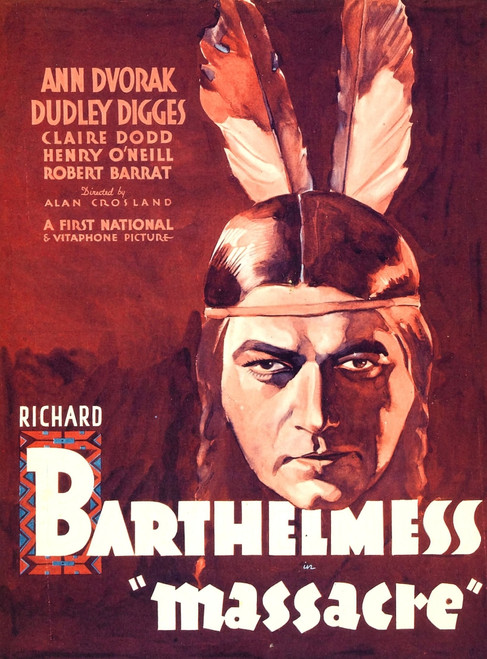 Massacre Richard Barthelmess On Midget Window Card 1934. Movie Poster Masterprint - Item # VAREVCMCDMASSEC002H
