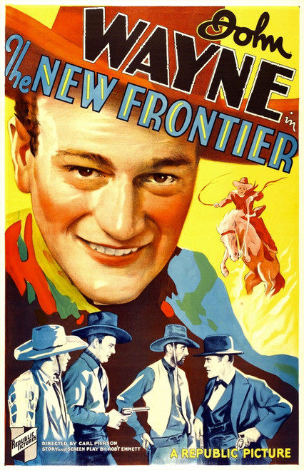 The New Frontier John Wayne Movie Poster Art 1935. Movie Poster Masterprint - Item # VAREVCMMDNEFREC001H