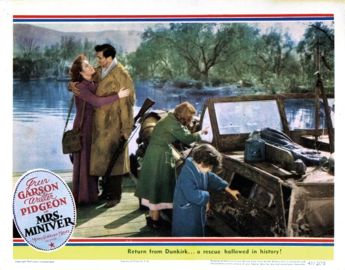 Mrs. Miniver From Left Greer Garson Walter Pidgeon Clare Sandars Christopher Severn 1942 Movie Poster Masterprint - Item # VAREVCMCDMRMIEC016H