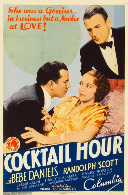 Cocktail Hour Center: Bebe Daniels Right: Randolph Scott On Midget Window Card 1933. Movie Poster Masterprint - Item # VAREVCMCDCOHOEC015H