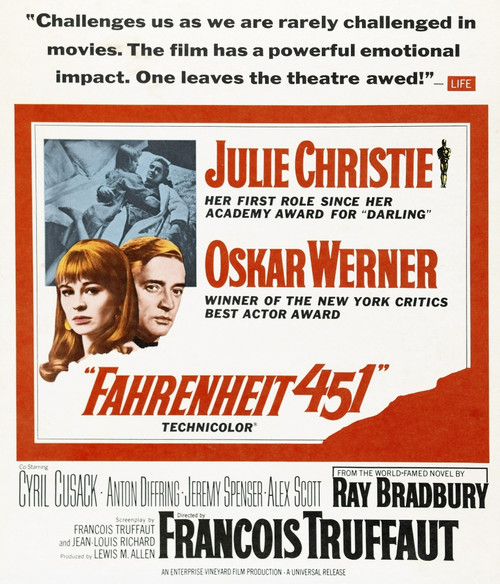 Fahrenheit 451 Movie Poster 1966 French 1 panel (47x63)