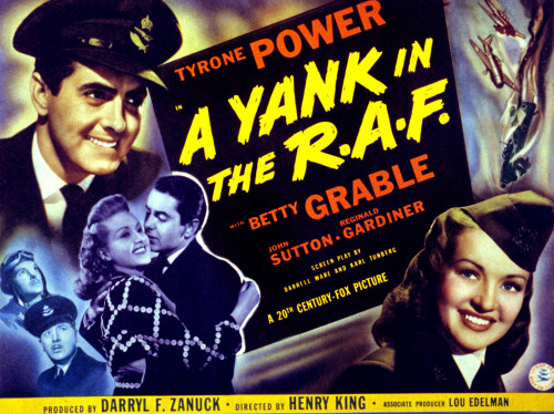 A Yank In The R.A.F. Tyrone Power Betty Grable John Sutton Reginald Gardiner 1941 Tm And Copyright ??20Th Century Fox Film Corp. All Rights Reserved / Courtesy: Everett Collection. Movie Poster Masterprint - Item # VAREVCMSDYAINFE001H