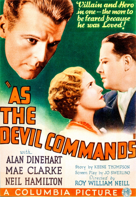 As The Devil Commands Us Poster Art From Left: Neil Hamilton Mae Clarke Alan Dinehart 1933 Movie Poster Masterprint - Item # VAREVCMCDASTHEC040H