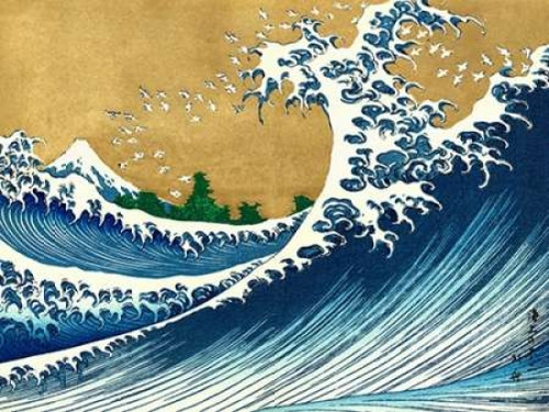 The Big Wave-from 100 views of Mt. Fuji Poster Print by Hokusai