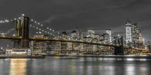 Brooklyn Bridge and lower Manhattan skyline at dusk, New York Poster Print by  Assaf Frank - Item # VARPDXAF20131115242C07