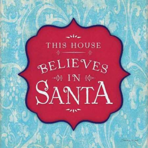 Believe in Santa - Aqua Poster Print by Stephanie Marrott - Item # VARPDXSM10777
