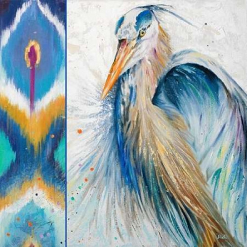 Blue Heron Ikat II Poster Print by Patricia Pinto - Item # VARPDX9891C