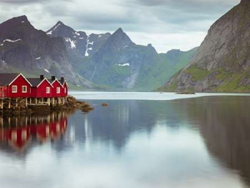 Fishing huts on the waterfront, Lofoten, Norway Poster Print by  Assaf Frank - Item # VARPDXAF20100708330