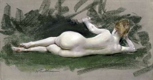Reclining Nude Poster Print by  William Merritt Chase - Item # VARPDX281879
