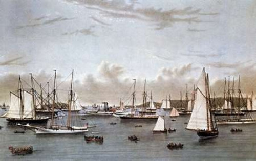 Yacht Squadron - Newport Poster Print by Currier and Ives - Item # VARPDX277228