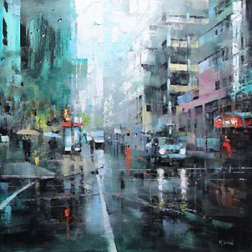 Montreal Turquoise Rain Poster Print by  Mark Lague - Item # VARPDXL828D