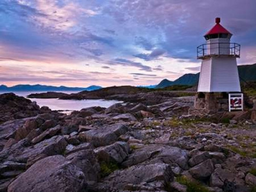 Light house on coast, Lofoten, Norway Poster Print by  Assaf Frank - Item # VARPDXAF20100711243C07