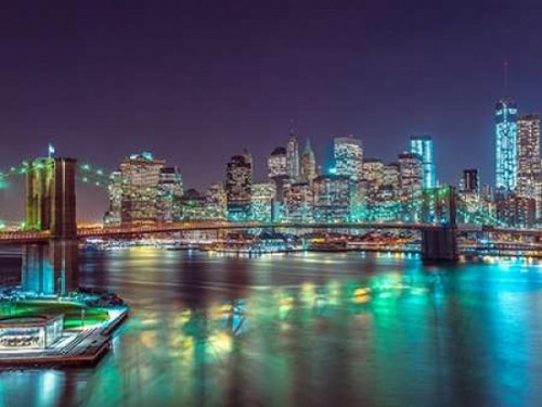 Brooklyn Bridge with Manhattan skyline, New York Poster Print by  Assaf Frank - Item # VARPDXAF201311202160