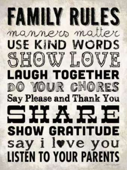 Family Rules - Cream II Poster Print by Stephanie Marrott - Item # VARPDXSM10373