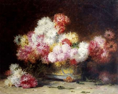 Chrysanthemum and Other Flowers In a Bowl Poster Print by  Achille Zo - Item # VARPDX268691