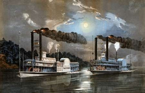 A Midnight Race on The Mississippi Poster Print by  D. Manning - Item # VARPDX268281