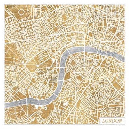 Gilded London Map Poster Print by Laura Marshall - Item # VARPDX17664