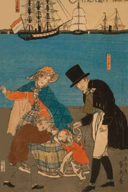 Dutch people taking a Sunday walk in Yokohama 1871 Poster Print by  Sadahide Utagawa - Item # VARPDX342960
