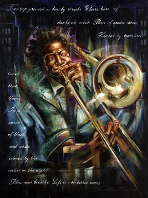 Trombone tunes Poster Print by Wendy Fields