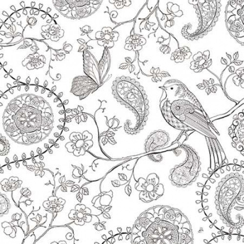 Color My World Bird Paisley square Poster Print by Brissonnet Daphne - Item # VARPDX21545