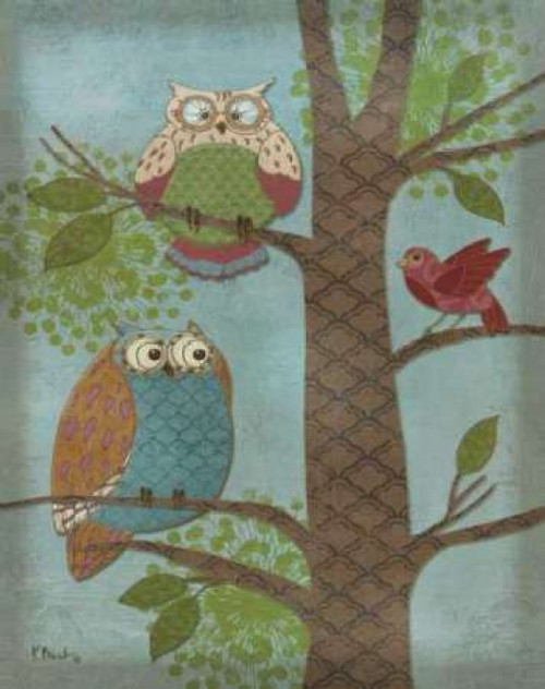 Fantasy Owls Vertical II Poster Print by Paul Brent
