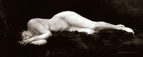 Asleep on a Fur Rug Poster Print by Vintage Nudes - Item # VARPDX379387