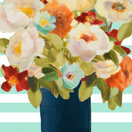 Flowers on Stripes II Poster Print by  Lanie Loreth - Item # VARPDX9401P