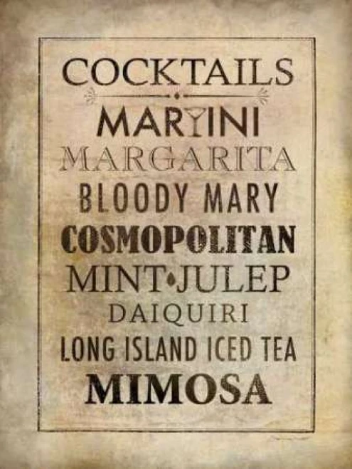 Vintage Cocktails Poster Print by Stephanie Marrott - Item # VARPDXSM10457