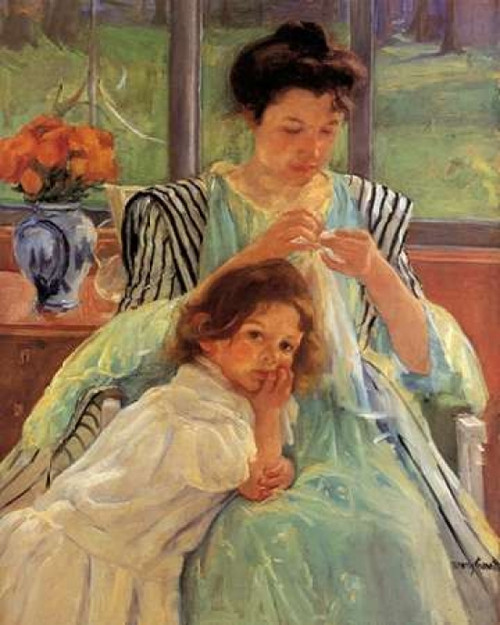 Young Mother Sewing 1900 Poster Print by  Mary Cassatt - Item # VARPDX372763
