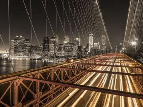 Brooklyn Bridge in evening, New York Poster Print by  Assaf Frank - Item # VARPDXAF20131116703C08