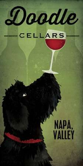 Doodle Wine II Black Dog Poster Print by Ryan Fowler - Item # VARPDX20905
