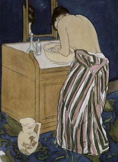 Woman Bathing Poster Print by  Mary Cassatt