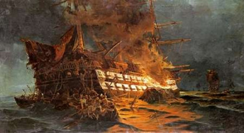 The Loss of The Ajax Off Cape Janissary Poster Print by  Konstantinos Bolanachi - Item # VARPDX267755