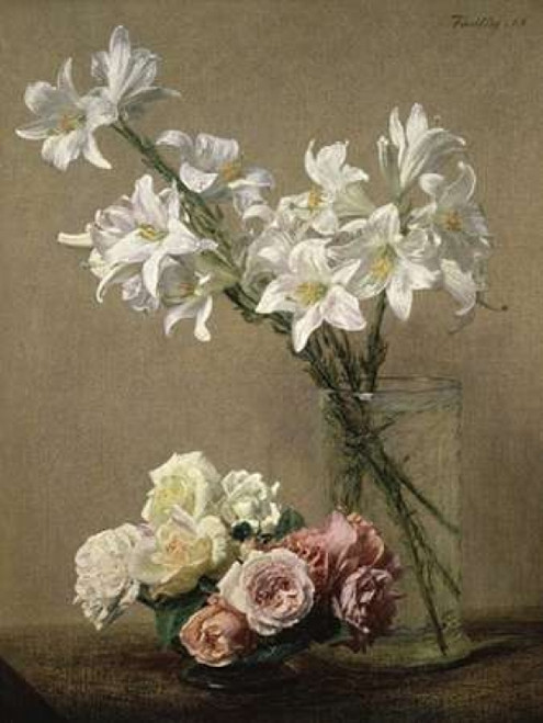 Lilies in a Vase Poster Print by  Henri Fantin-Latour - Item # VARPDX282022